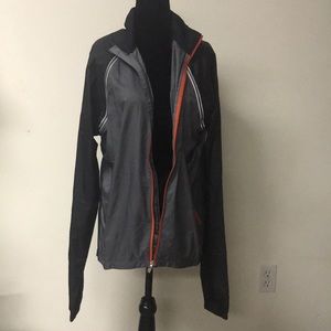 Pearl Izumi Gray and Black Windbreaker with Orange Accents